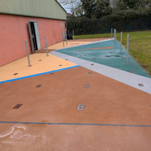 Commercial play area surface after safety cleaning - slip hazards removed
