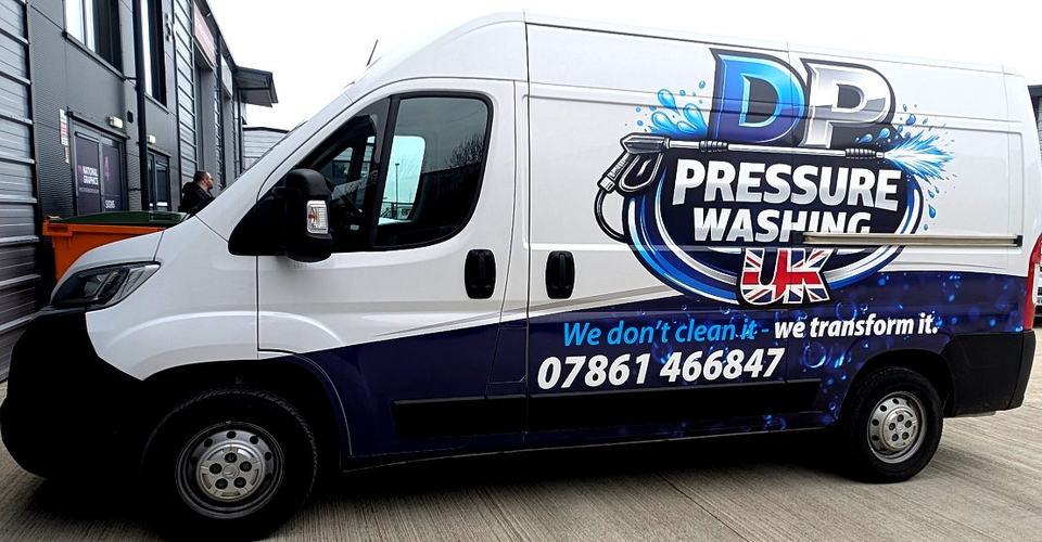 The DP Pressure Washing UK sign-written van, ready for work